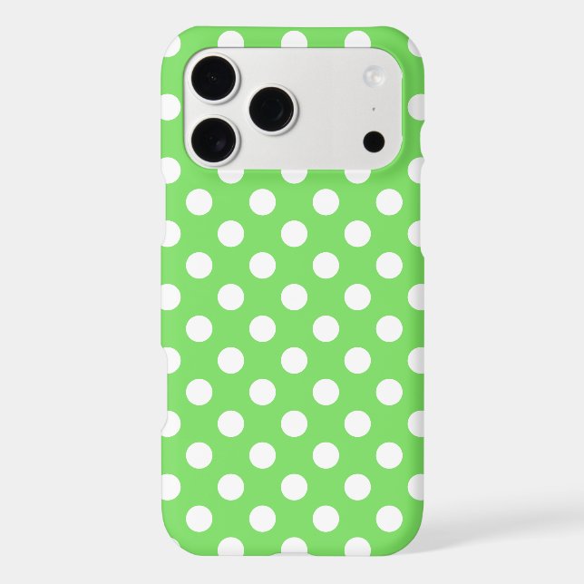 White polka dots on apple green (Back)