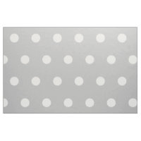 White Polka Dots on Ash Grey