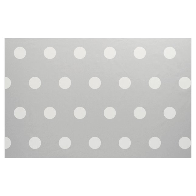 White Polka Dots on Ash Grey Fabric (Fat Quarter)
