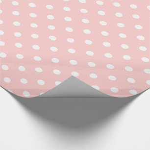 White Polka Dots on Baby Pink Wrapping Paper