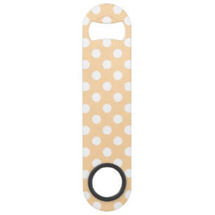 White polka dots on beige