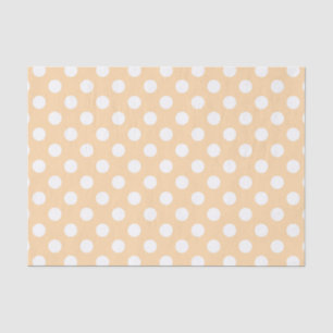 White polka dots on beige tissue paper