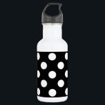 White polka dots on black 532 ml water bottle<br><div class="desc">White polka dots on black</div>