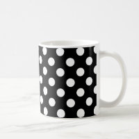 White polka dots on black
