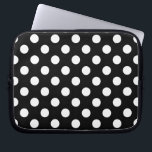 White polka dots on black laptop sleeve<br><div class="desc">White polka dots on black</div>