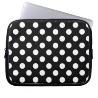 White polka dots on black