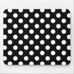 White polka dots on black mouse pad<br><div class="desc">White polka dots on black</div>