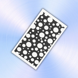 White Polka Dots on Black   Napkin