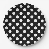 White polka dots on black