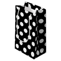 White polka dots on black