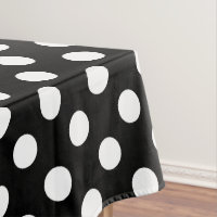 White polka dots on black