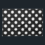 White polka dots on black tea towel<br><div class="desc">White polka dots on black</div>