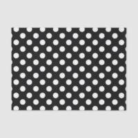 White polka dots on black
