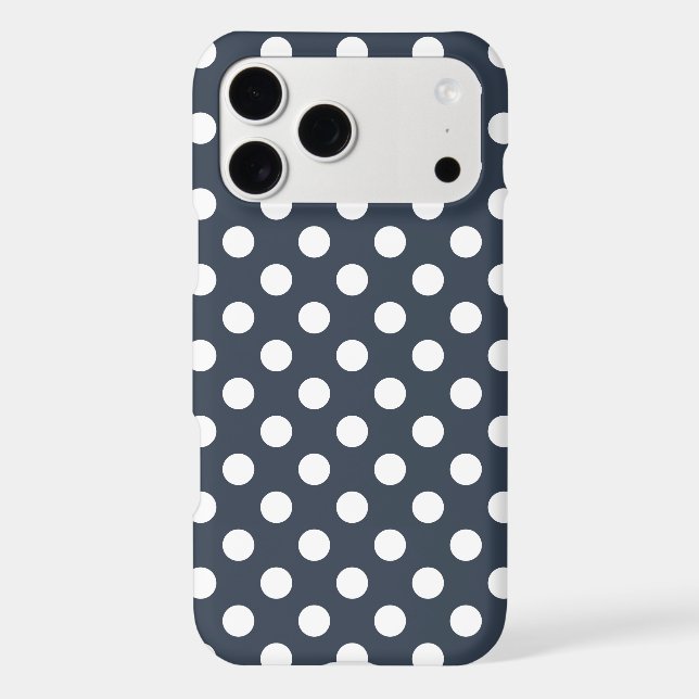 White polka dots on blue-grey (Back)