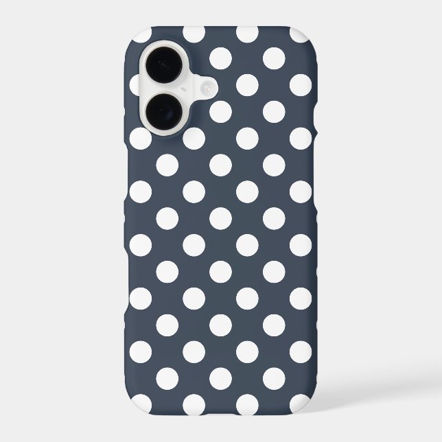 White polka dots on blue-grey (Back)