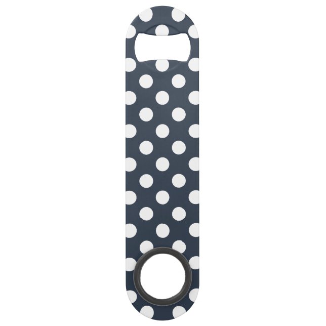 White polka dots on blue-grey (Front)