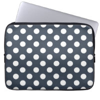 White polka dots on blue-grey