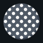 White polka dots on blue-grey magnet<br><div class="desc">White polka dots on blue-grey</div>