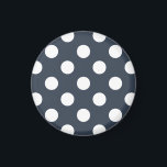 White polka dots on blue-grey magnet<br><div class="desc">White polka dots on blue-grey</div>