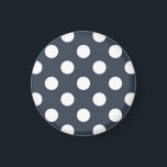 White polka dots on blue-grey magnet<br><div class="desc">White polka dots on blue-grey</div>