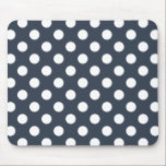 White polka dots on blue-grey mouse pad<br><div class="desc">White polka dots on blue-grey</div>