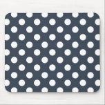 White polka dots on blue-grey mouse pad<br><div class="desc">White polka dots on blue-grey</div>