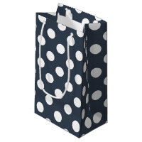White polka dots on blue-grey