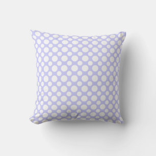 White Polka Dots on Blue Throw Pillow