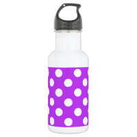 White polka dots on bright purple