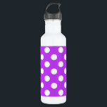 White polka dots on bright purple 710 ml water bottle<br><div class="desc">White polka dots on bright purple</div>
