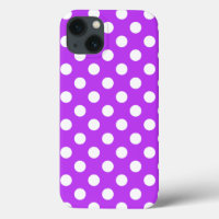 White polka dots on bright purple Case-Mate iPhone