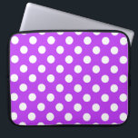 White polka dots on bright purple laptop sleeve<br><div class="desc">White polka dots on bright purple</div>