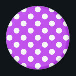 White polka dots on bright purple magnet<br><div class="desc">White polka dots on bright purple</div>