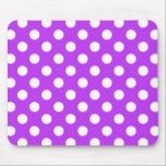 White polka dots on bright purple mouse pad<br><div class="desc">White polka dots on bright purple</div>