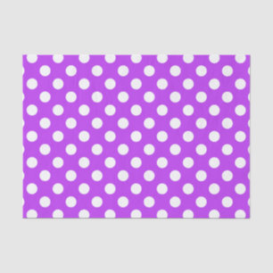 White polka dots on bright purple tissue paper