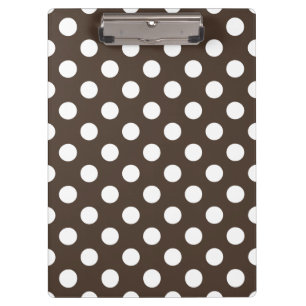 White polka dots on brown clipboard