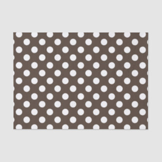 White polka dots on brown tissue paper