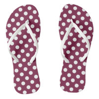 White polka dots on burgundy