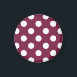 White polka dots on burgundy magnet<br><div class="desc">White polka dots on burgundy</div>