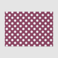 White polka dots on burgundy