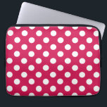 White polka dots on cerise laptop sleeve<br><div class="desc">White polka dots on cerise</div>