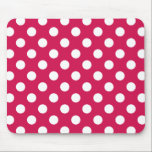 White polka dots on cerise mouse pad<br><div class="desc">White polka dots on cerise</div>
