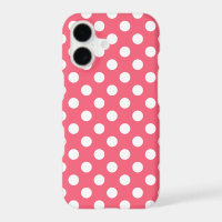 White polka dots on coral