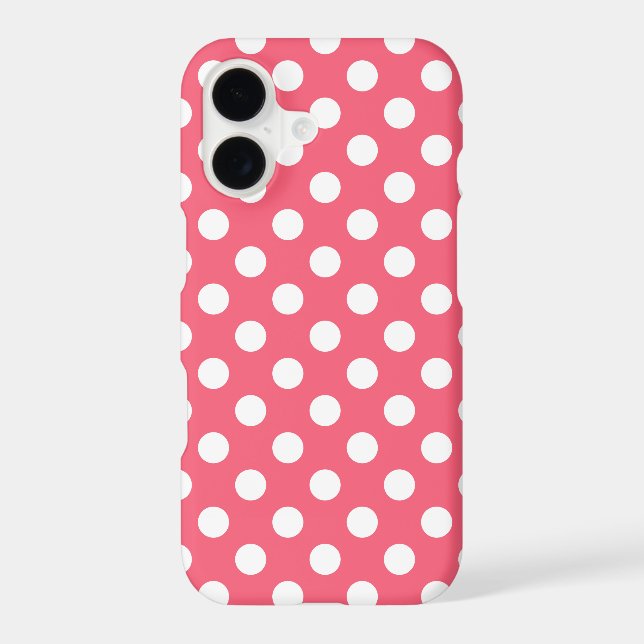 White polka dots on coral (Back)