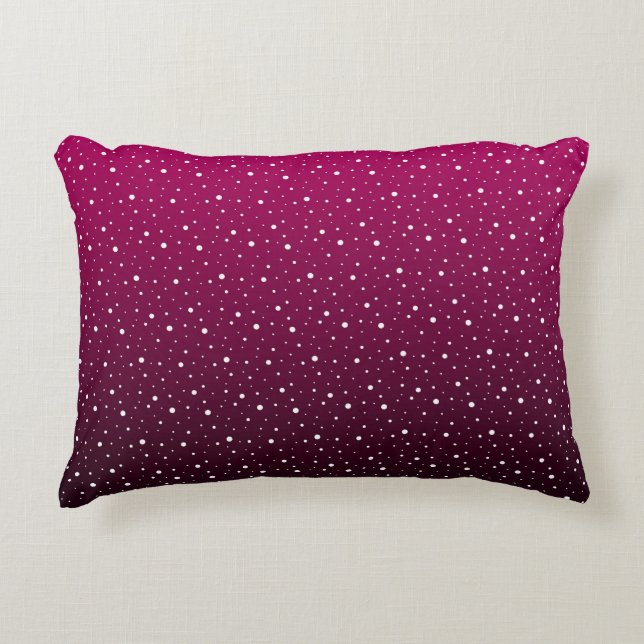 White polka dots on crimson and black gradient. decorative cushion (Front)