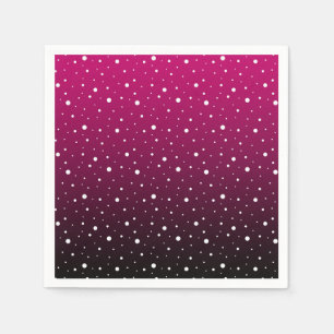 White polka dots on crimson and black gradient. napkin