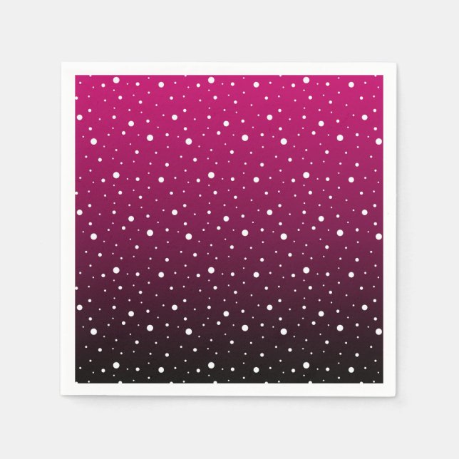 White polka dots on crimson and black gradient. napkin (Front)