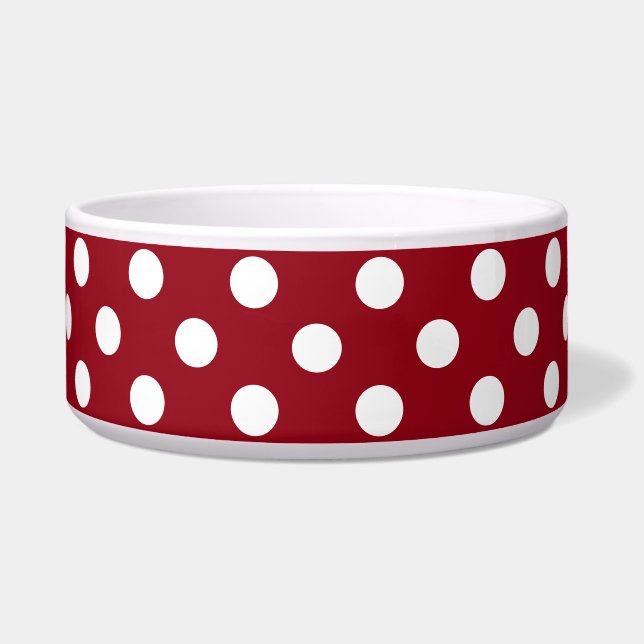 White Polka Dots on Crimson Red (Front)