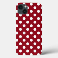 White Polka Dots on Crimson Red
