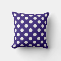 White polka dots on dark blue
